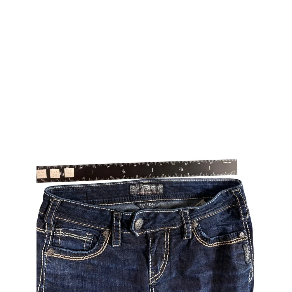 Silver Jeans Co Tuesday Slim Fit Bootcut Womens 28x33 Blue Denim Low Rise Y2K